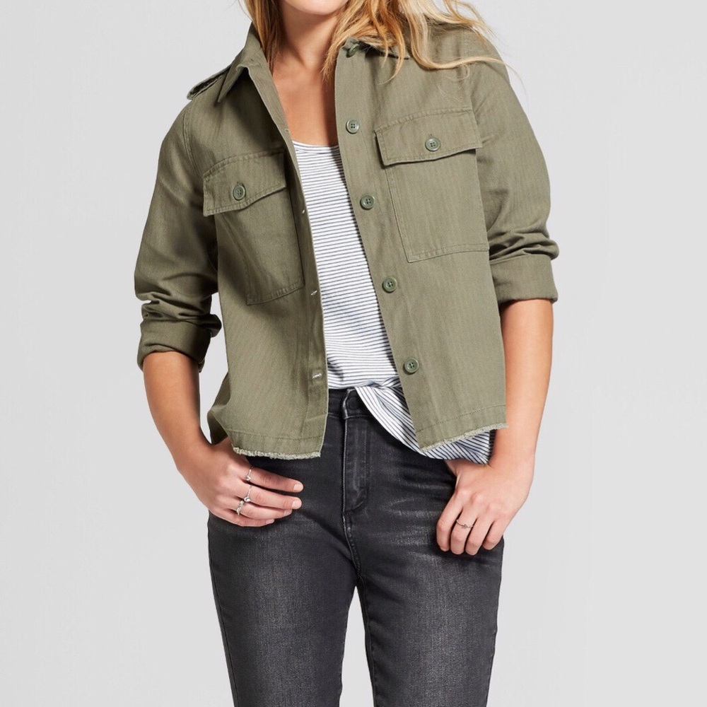 NEW Olive Green Military Utility Jacket